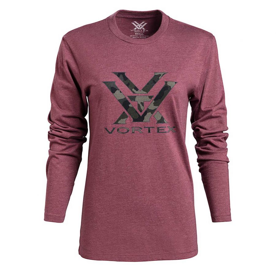 Vortex Camo Core Logo LS women's t-shirt burgundy 1/4