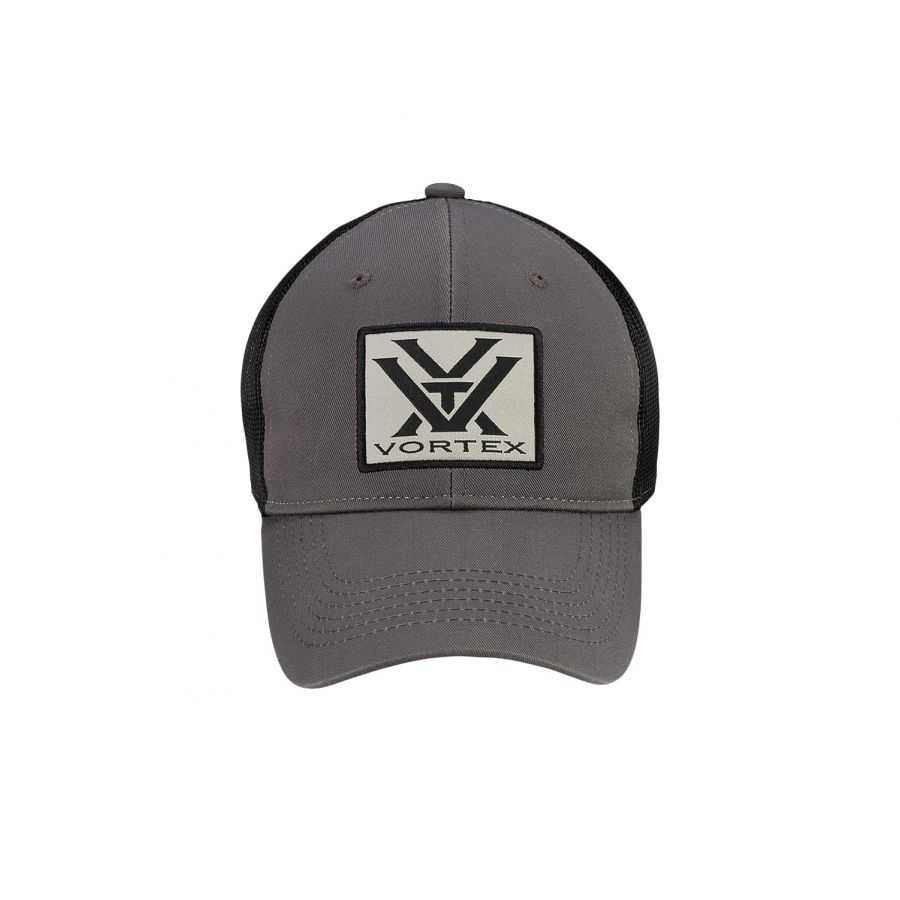 Vortex Patch Logo unisex cap in graphite. 3/3