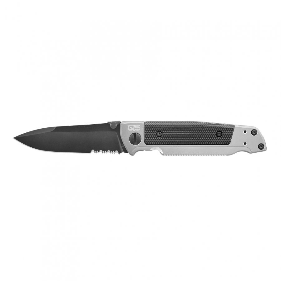Walther Q5 Steel Frame black serrated folding knife 1/3