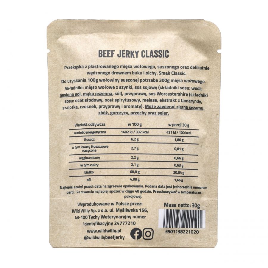 Wild Willy classic dried beef 30 g 2/2