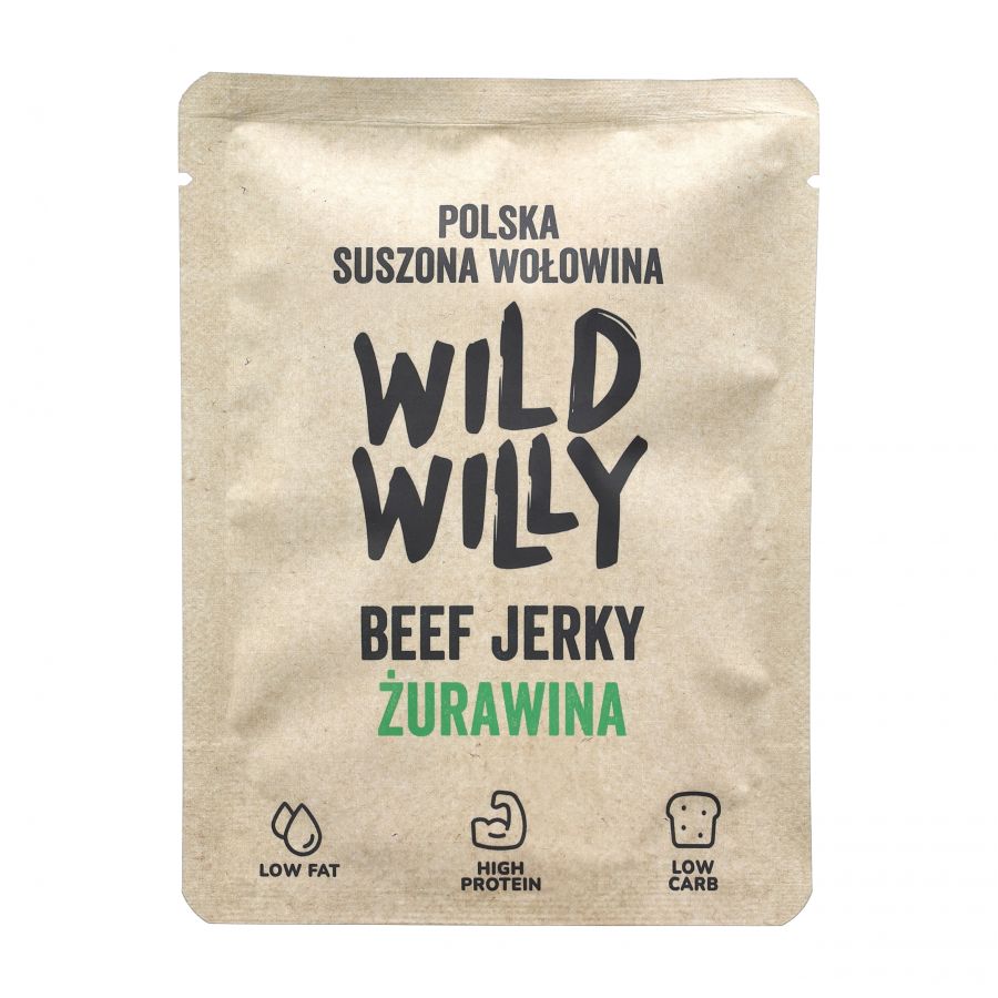 Wołowina suszona Wild Willy żurawina 30 g 1/2