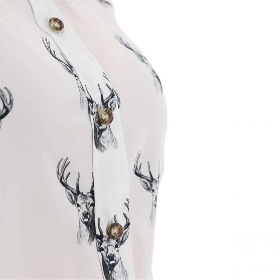 Women's Troydeer silk bull white shirt 3/4