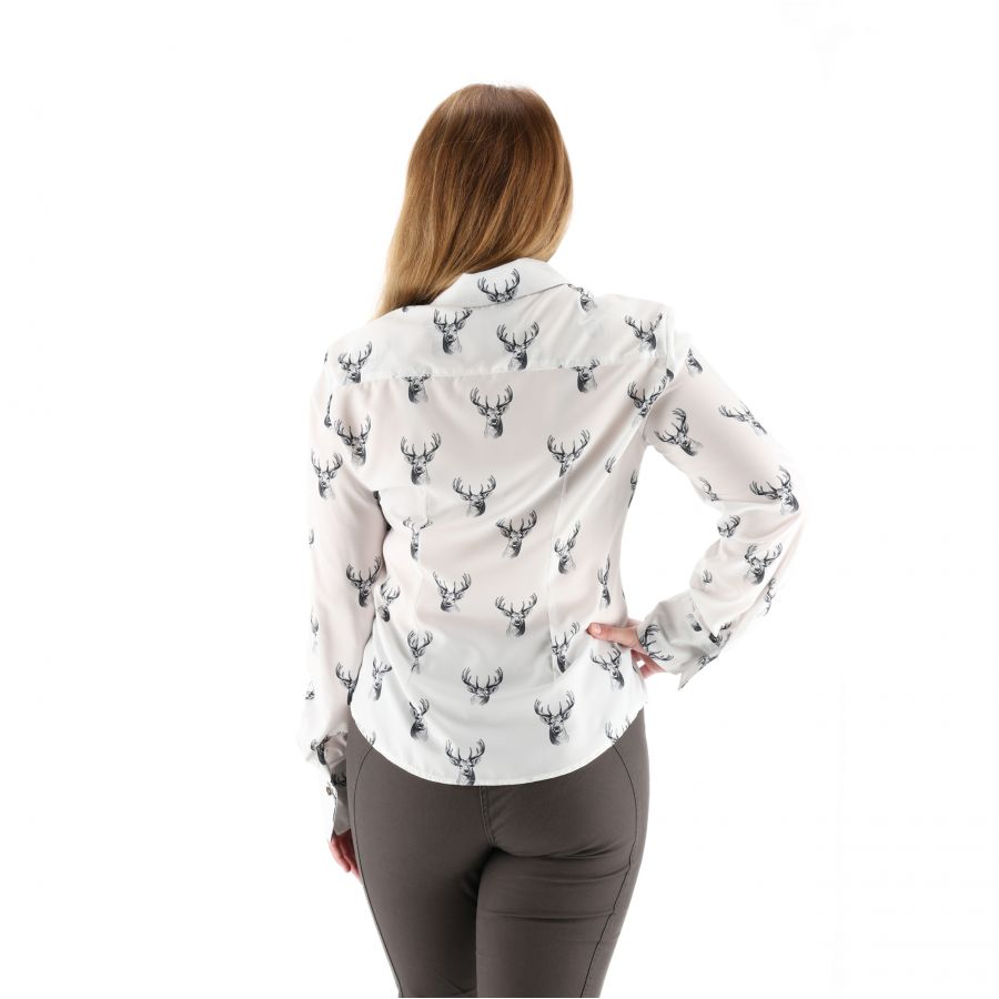 Women's Troydeer silk bull white shirt 2/4