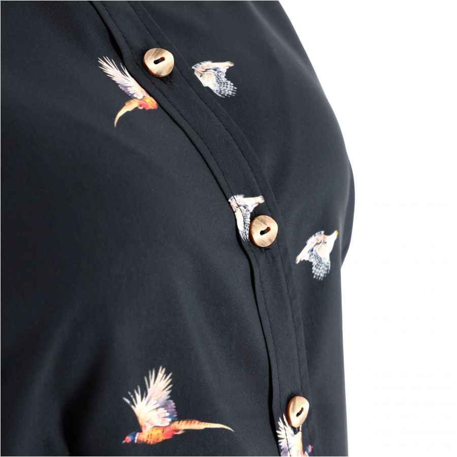 Women's Troydeer silk shirt pheasant black 3/4