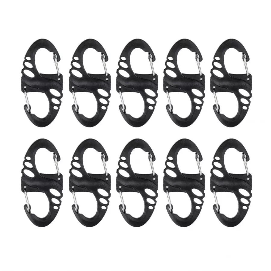 Zestaw karabińczyków Mil-Tec S-Hook czarne 10 szt. 1/2