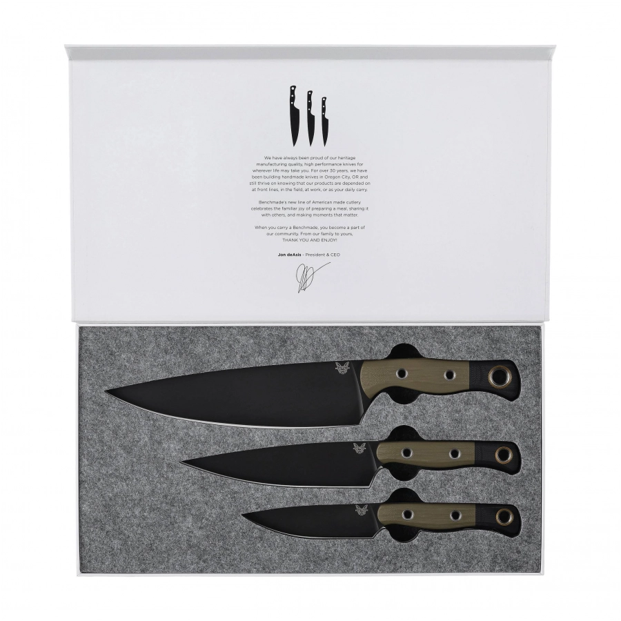 Zestaw noży kuchennych Benchmade Custom 4000BK-01 3-częściowy 3/4