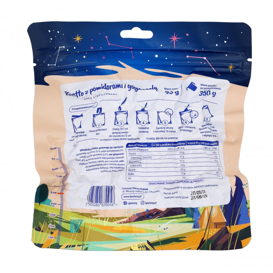 Żywność liofilizowana Lyommy Risotto z pomidorami i gorgonzolą 350 g 2/2