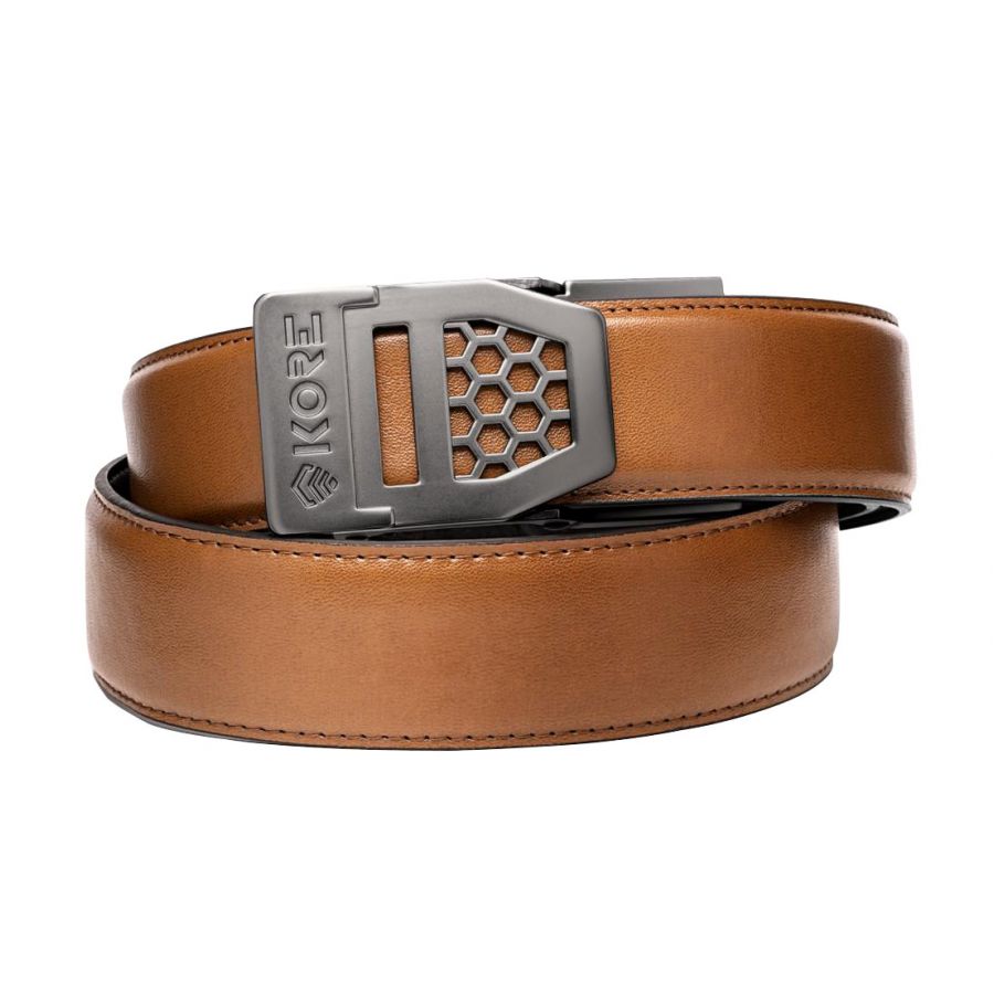 KORE Essentials X6 leather trouser belt light beige shop