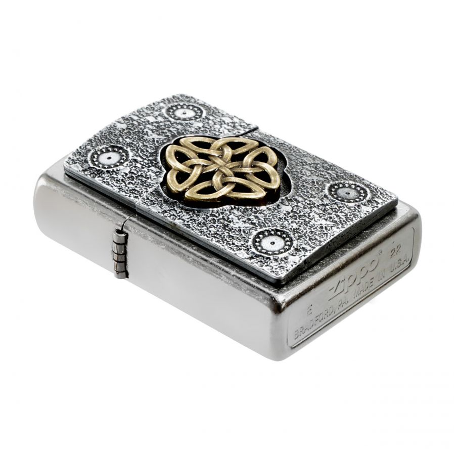 Zippo Sturmfeuerzeug Mit Celtic Knot Design - Silber, Windfest, Nachfüllbar