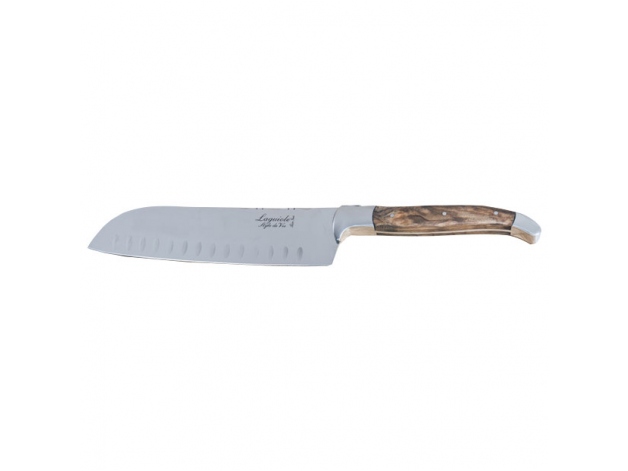 Laguiole Style de Vie Santoku Knife Olive Wood With Cutting Board