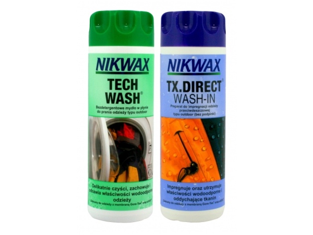 Nikwax Tech Wash & TX Direct 300ml Twin Pack Cleaning Waterproof Outdoor  Jacket 5020716010303