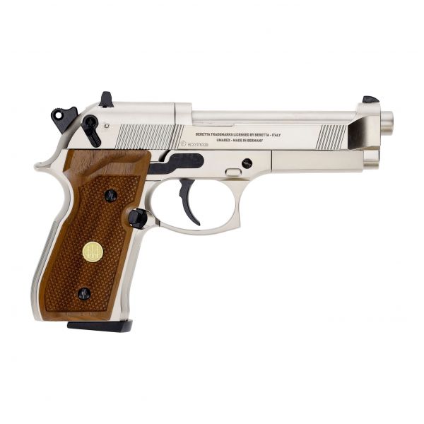 Air pistol Beretta M 92 FS nickel/wood 4,5 mm
