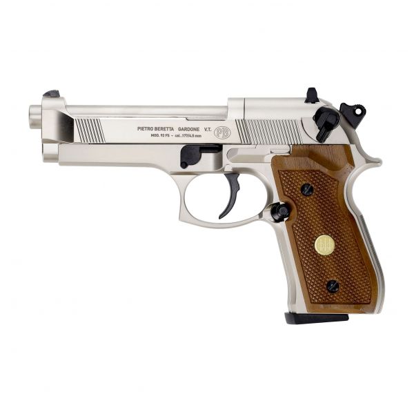 Air pistol Beretta M 92 FS nickel/wood 4,5 mm