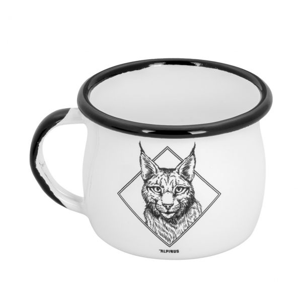 Alpinus enamel mug Lynx white 0,28 l