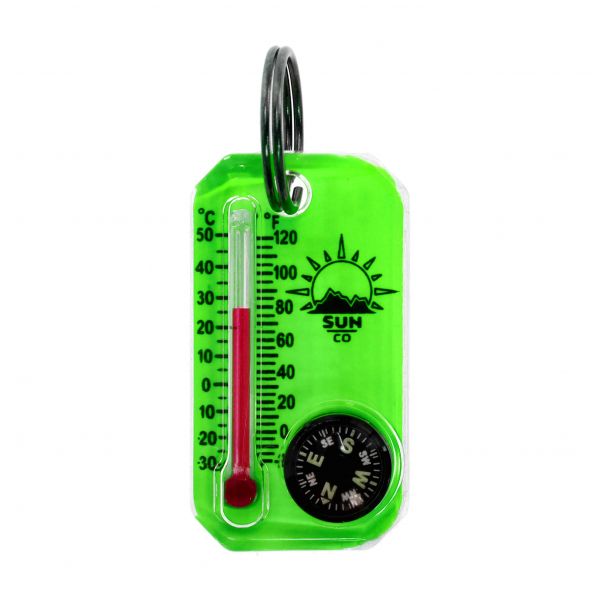 Brelok z termometrem i kompasem Sun Co. Therm-O-Compass Neon zielony