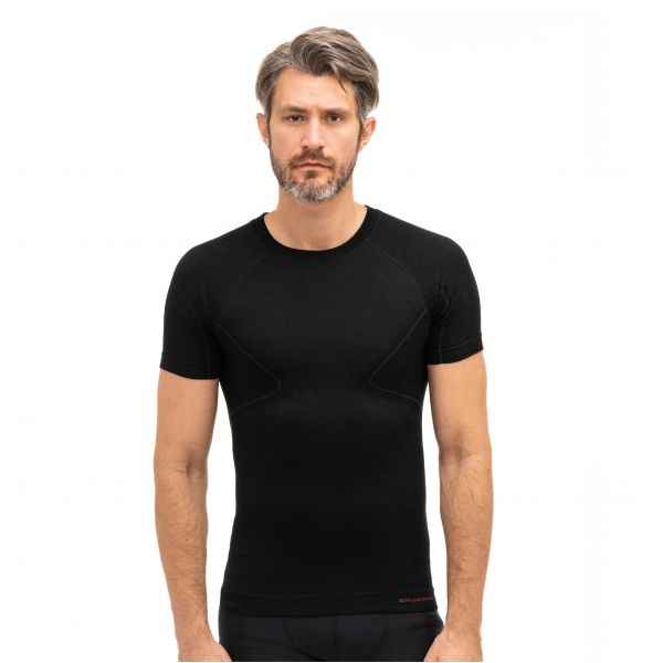Brubeck ACTIVE WOOL men's t-shirt black