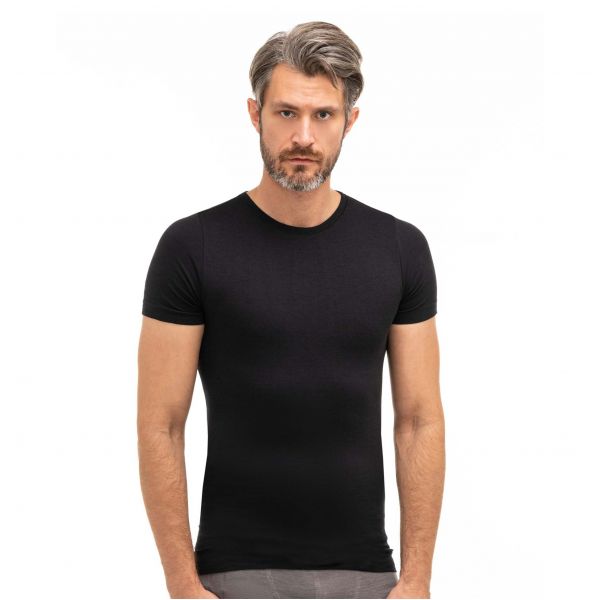Brubeck COMFORT WOOL men's t-shirt black