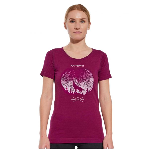 Brubeck OUTDOOR WOOL PRO plum women's t-shirt
