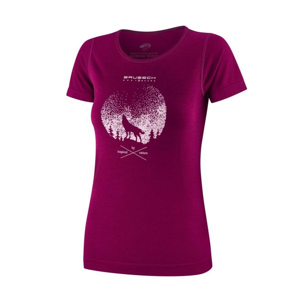Brubeck OUTDOOR WOOL PRO plum women's t-shirt