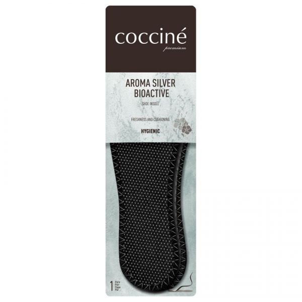 Coccine shoe insole with silver ions