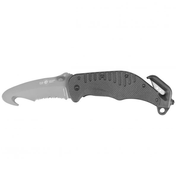 ESP rescue knife with rounded tip black