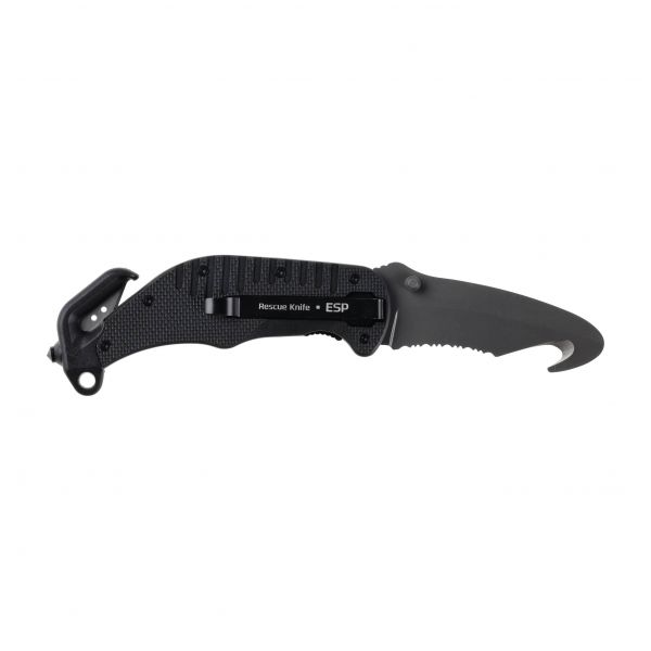 ESP rescue knife with rounded tip black