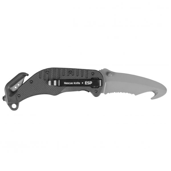 ESP rescue knife with rounded tip black