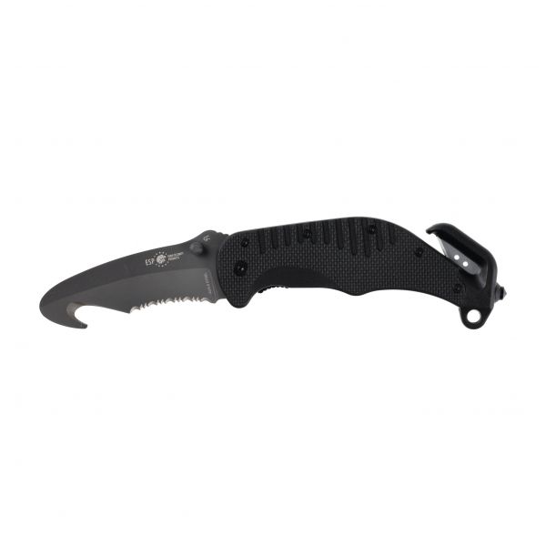 ESP rescue knife with rounded tip black