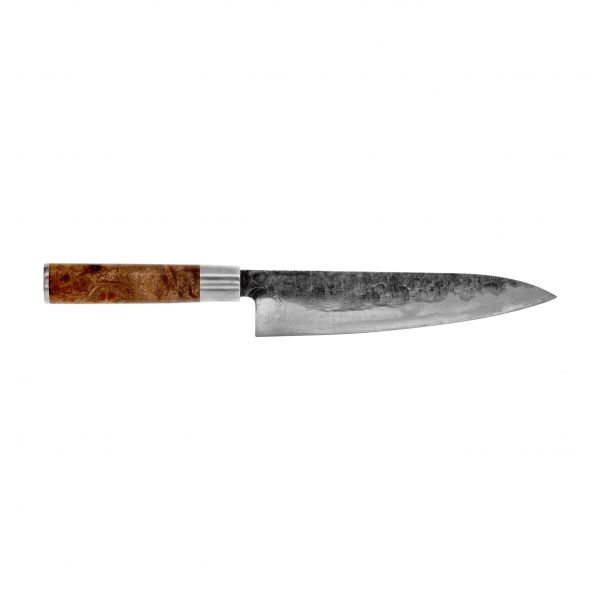 Forged chef's knife with leather sheath VG10