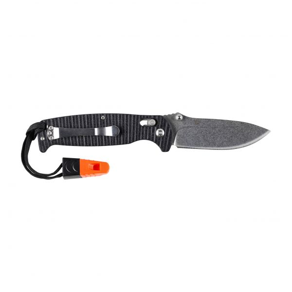 Ganzo G7412P-BK-WS folding knife with whistle.