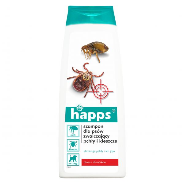 Happs dog shampoo for fleas and ticks 250 ml