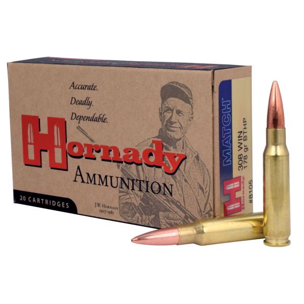Hornady cal. 308 Win BTHP 178 gr ammunition