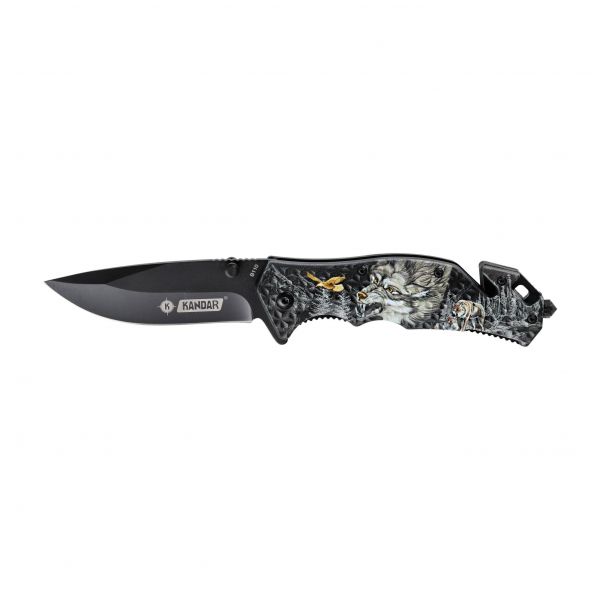 Kandar N380 knife with wolf.