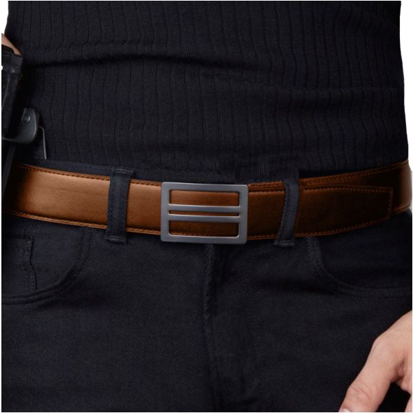 KORE Essentials X1 leather trouser belt light beige