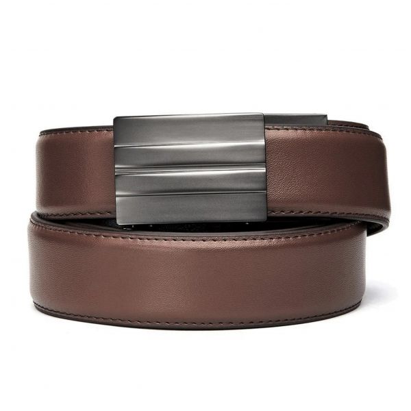 KORE Essentials X2 leather brown trouser belt