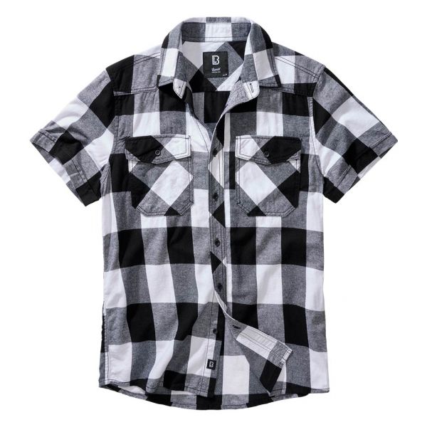 Koszula męska Brandit Check krótki rękaw czarno/biała