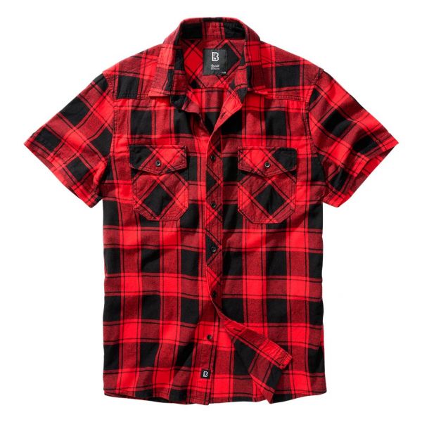Koszula męska Brandit Check krótki rękaw czerwono/czarna
