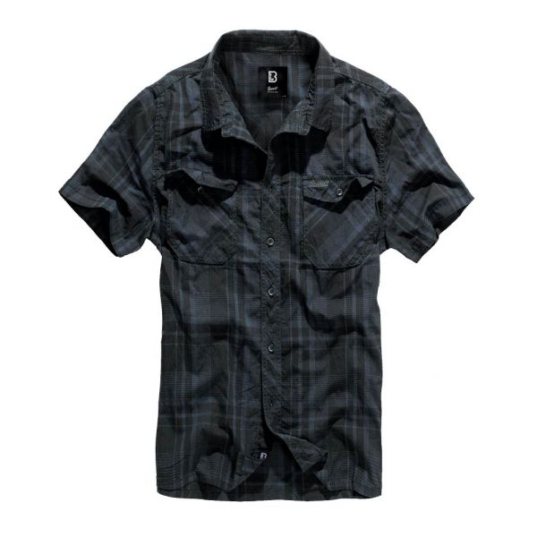 Koszula męska Brandit Roadstar krótki rękaw czarno/niebieska