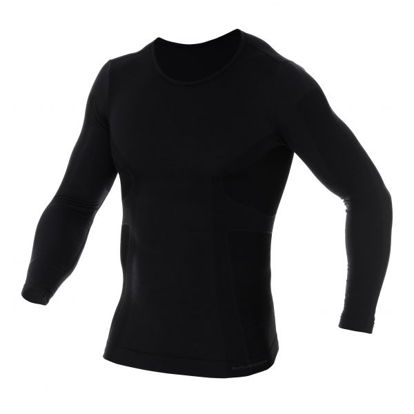 Koszulka termoaktywna Brubeck COMFORT WOOL długi rękaw czarna