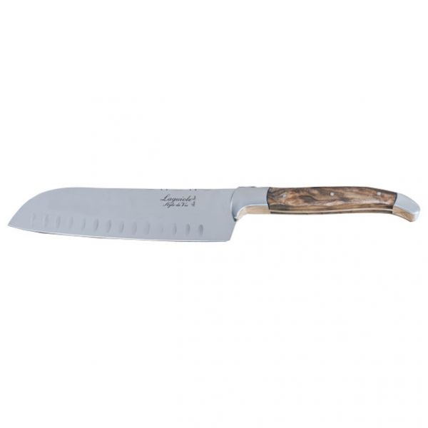 Laguiole Santoku Olive knife with cutting board