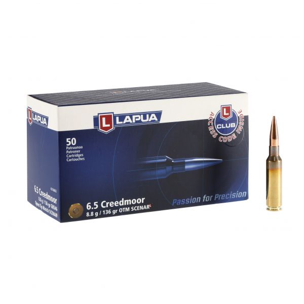 LAPUA 6.5mm Creedmoor SCENAR L 8.8g/136g ammunition