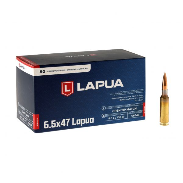 LAPUA 6.5x47 Scenar L 8.8g/136gr OTM ammunition