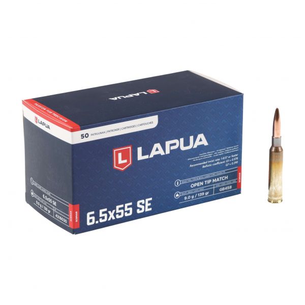 LAPUA 6.5x55 Scenar 9g/139gr OTM ammunition