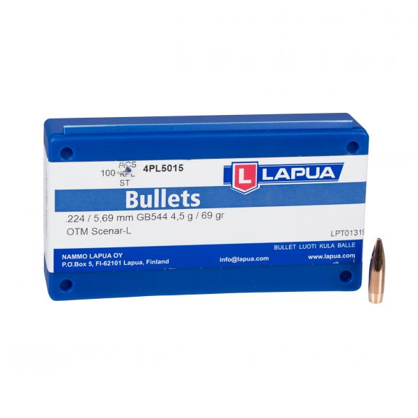 LAPUA Scenar L .224 4.5g/69gr 100 bullet.