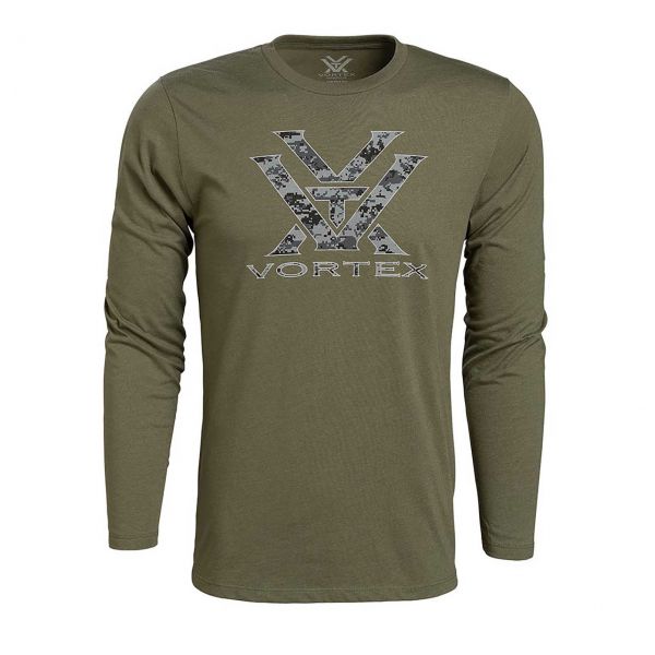 Men's Vortex Digi Camo Core Logo LS olive T-shirt