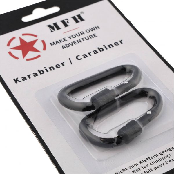 MFH Screw Lock Carabiner 60 mm 2 pcs.