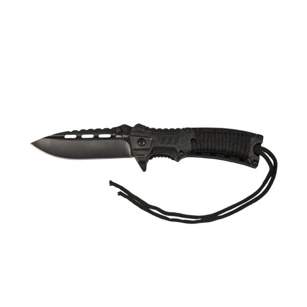 Mil-Tec Paracord folding knife with flintlock black