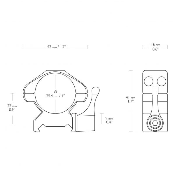 Montaż lunety Hawke Precision Steel średni 1" Weaver z dźwignią