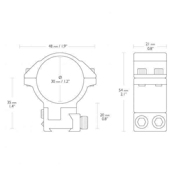 Montaż lunety Hawke z mikroskosem 30 mm wysoki Dovetail na szynę 11 mm