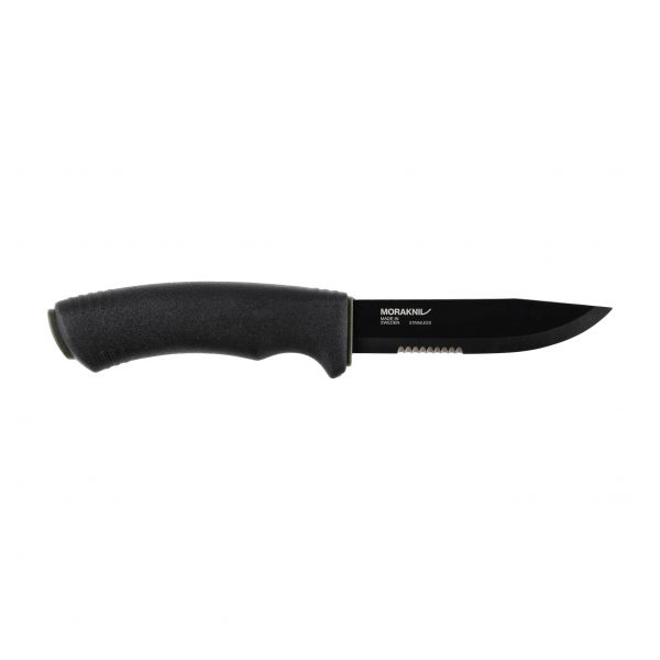 Morakniv Bushcraft SRT knife black part serrated